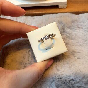 Pandora Rose Gold Plated Clear Three-Stone Ring